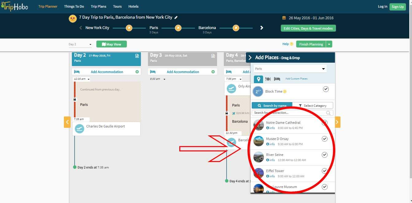 make a vacation itinerary